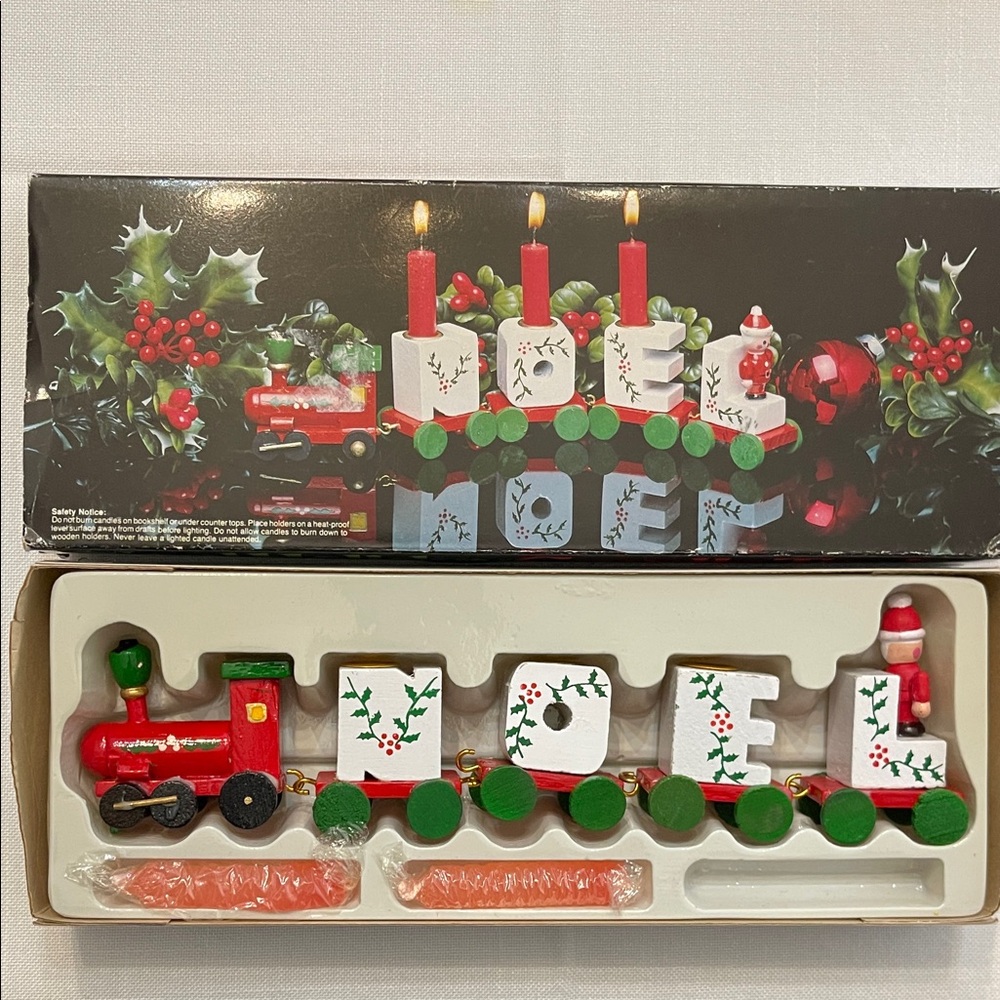 Vintage Noel Holiday candle train